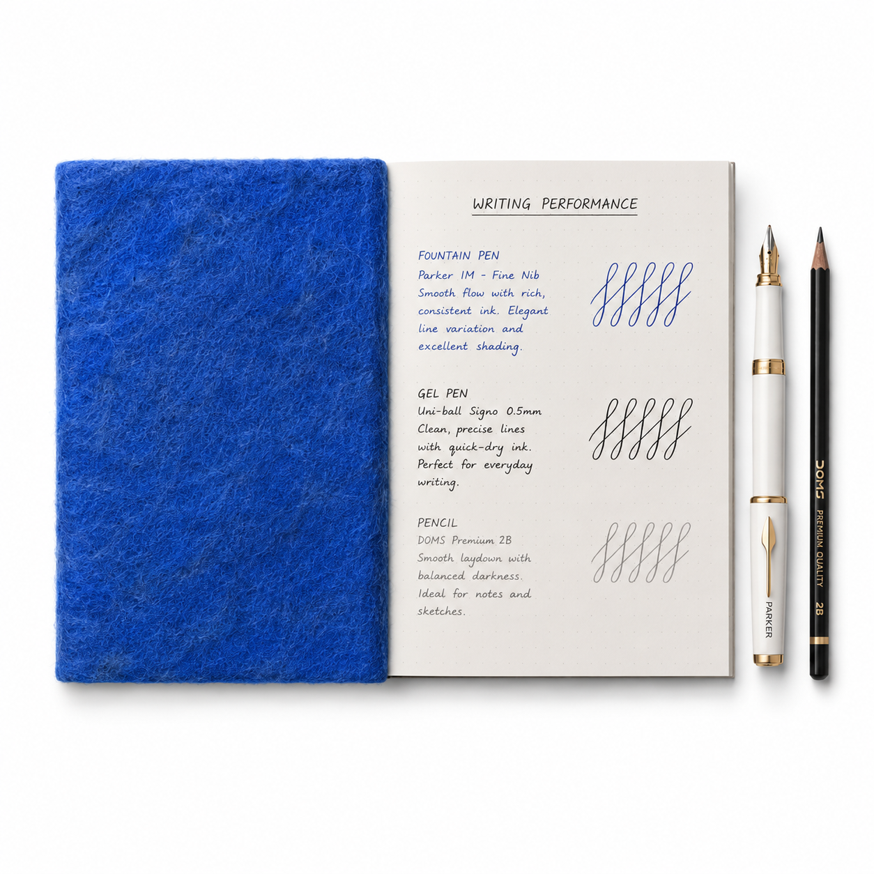Felt Pocket Diary Blue