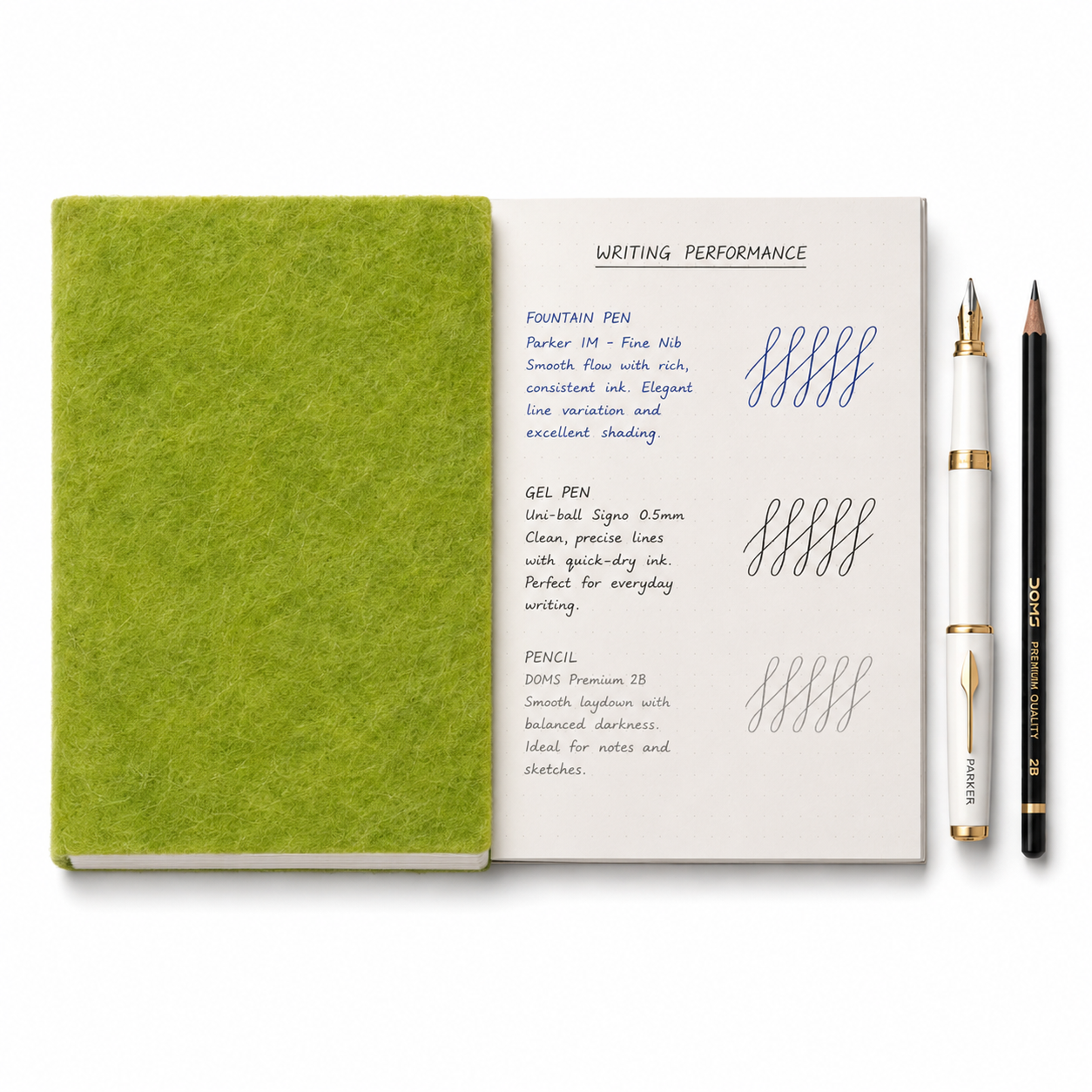 Felt Pocket Diary Green