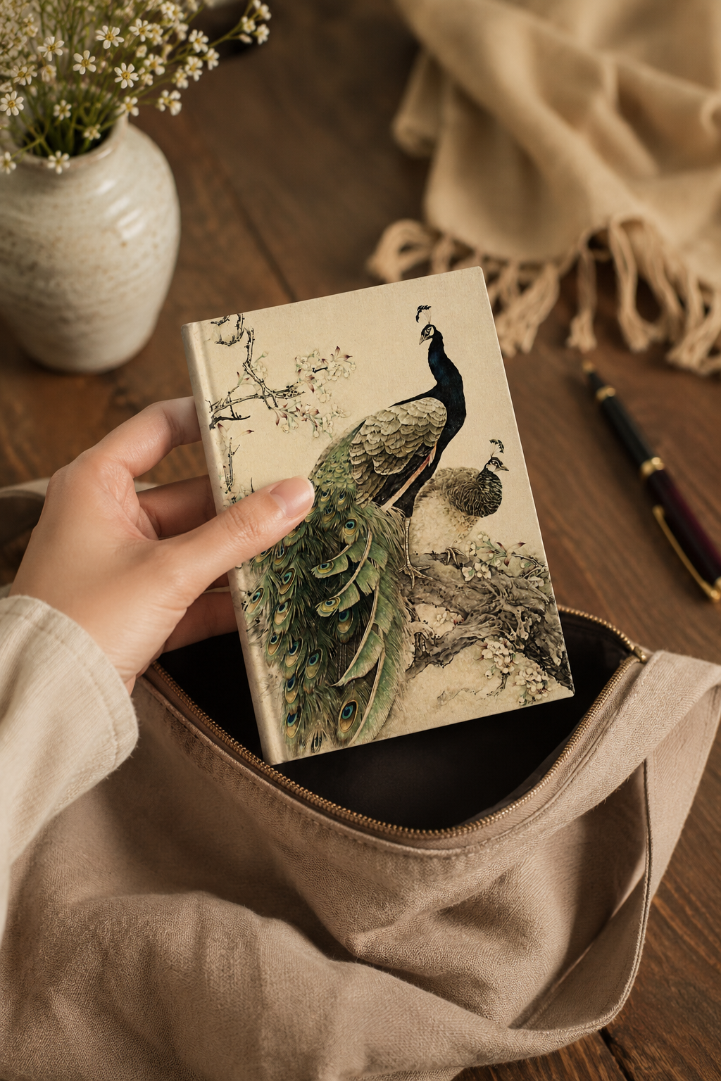 Japanese Peacock Art Pocket Diary Set Of 2