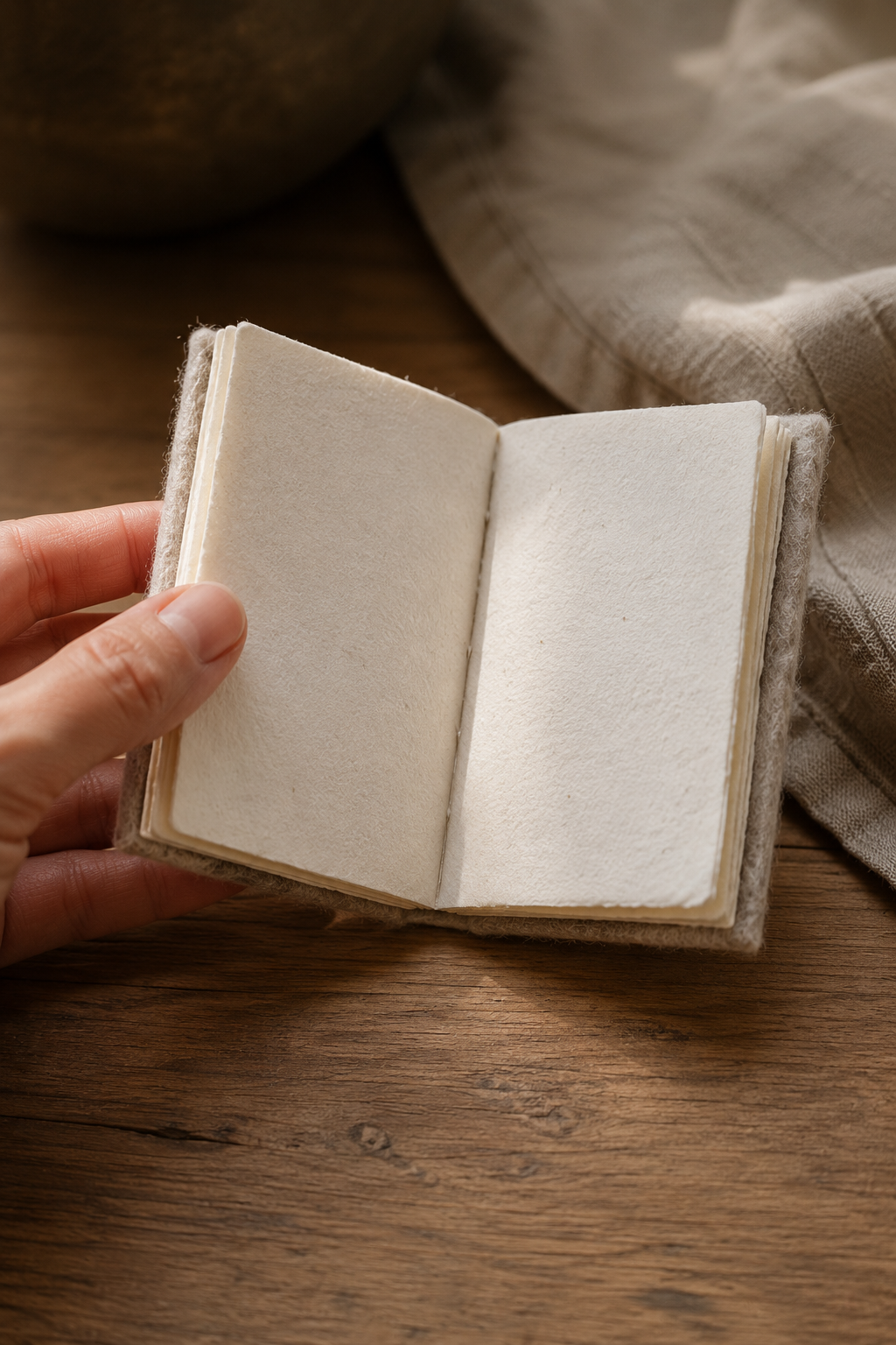 Felt Pocket Diary White