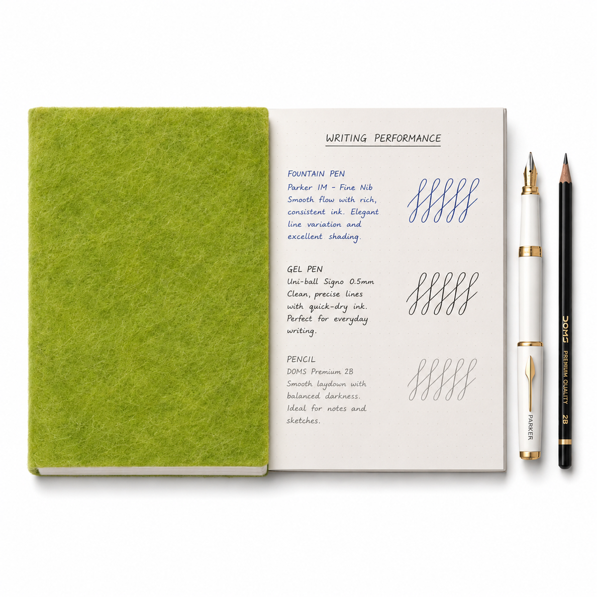 Felt Pocket Diary Green