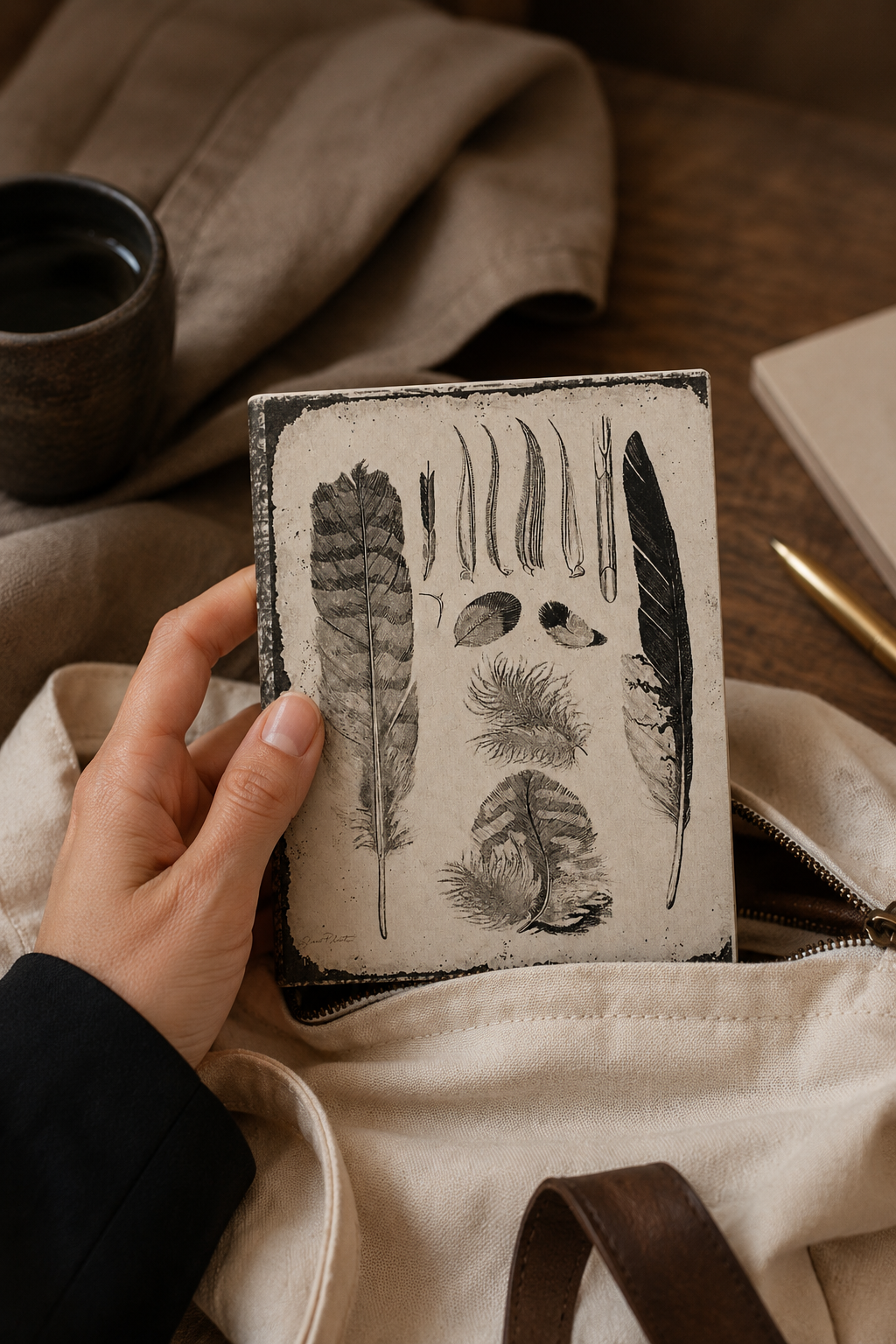 Feathers Illustration Pocket Diary Set Of 2