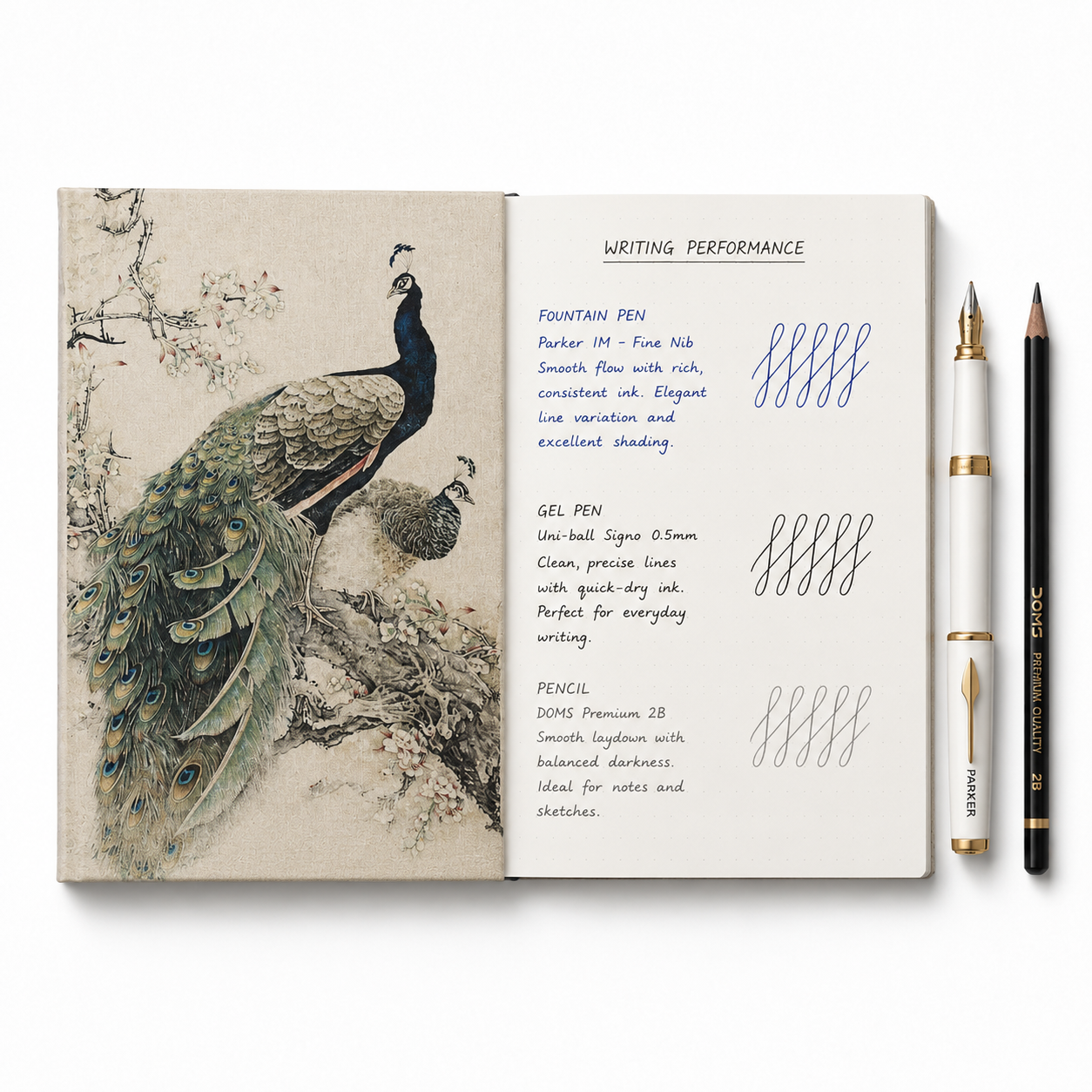 Japanese Peacock Art Pocket Diary Set Of 2