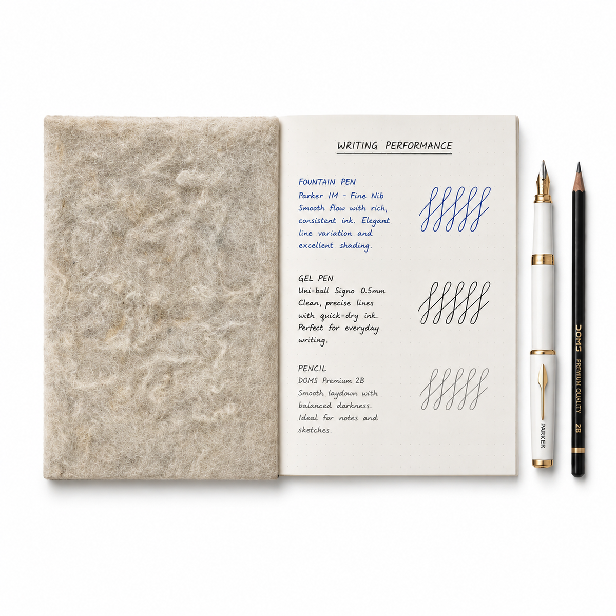 Felt Pocket Diary White