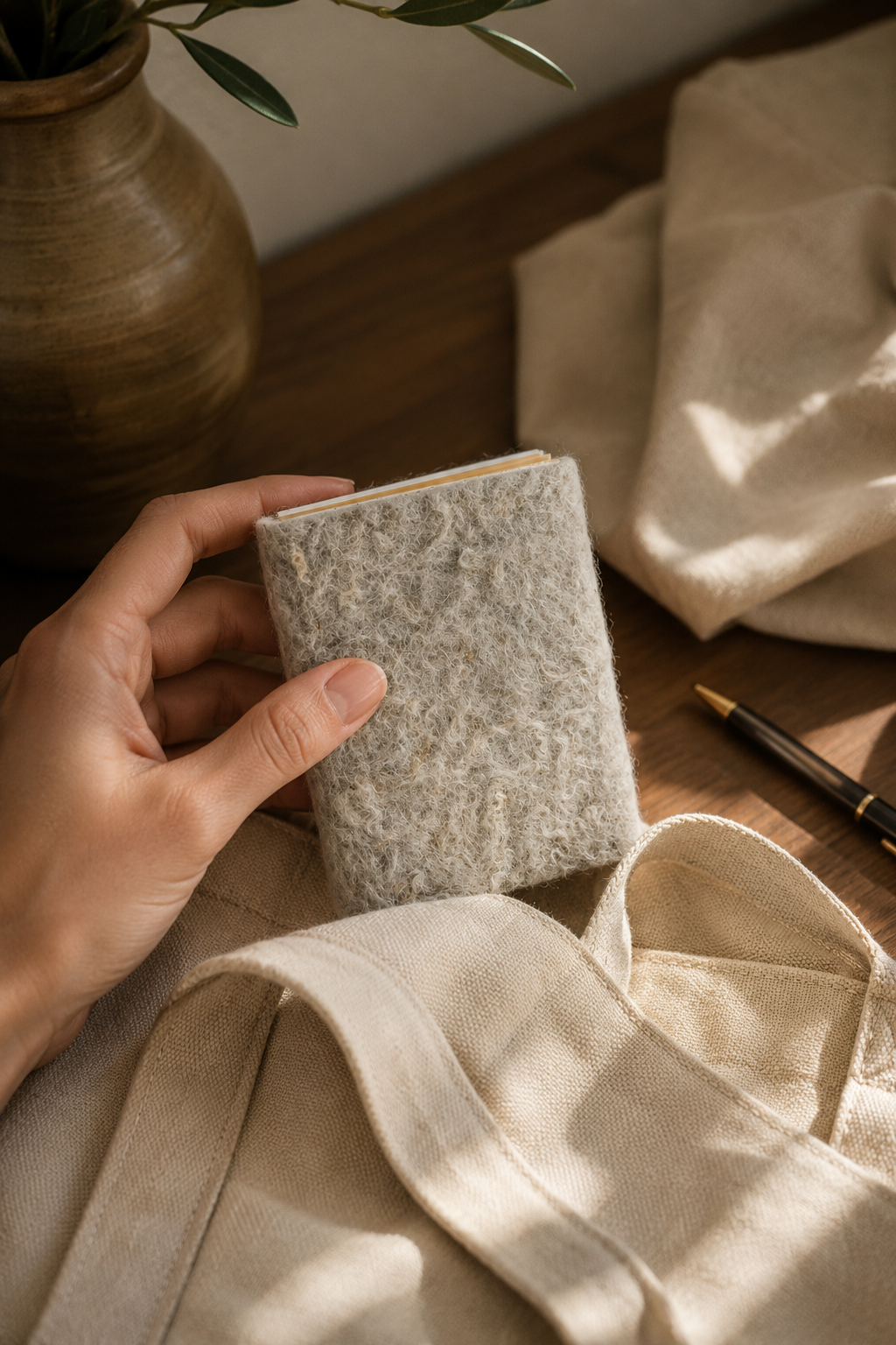 Felt Pocket Diary White